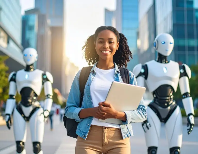 What Jobs Won’t Be Replaced by AI? Here’s How to Prepare for a Secure Future firefly a confident young african student standing at the center 768x597